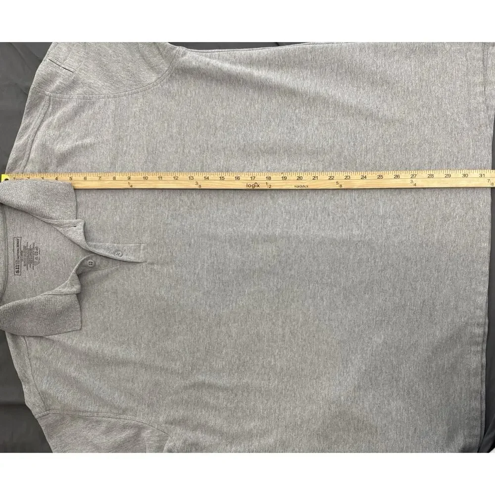 5.11 Tactical Polo Shirt Mens 2XL Gray Short Sleeve Pen‎ Pocket Utility